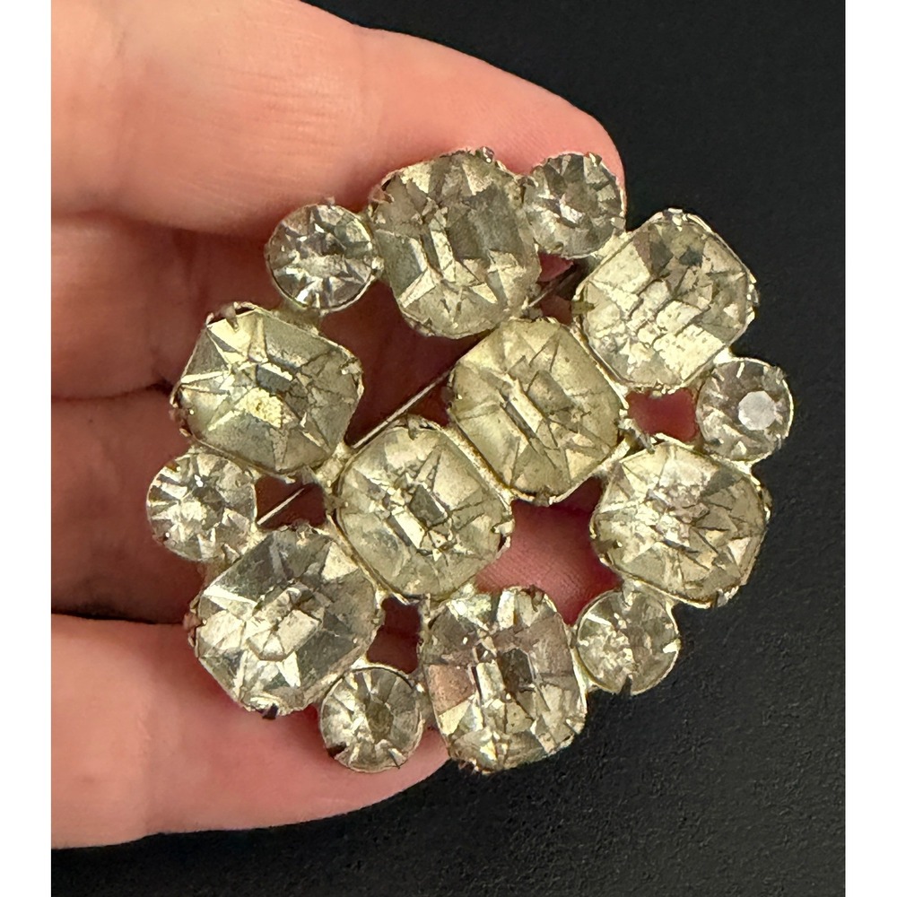 Vintage Rhinestone Brooch Estate Glam